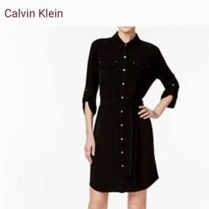 Calvin Klein belted shirt dress size 4